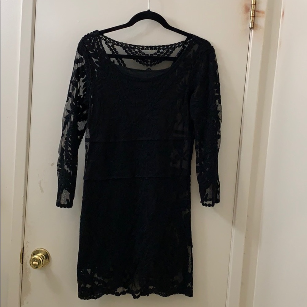 Black lace cocktail dress